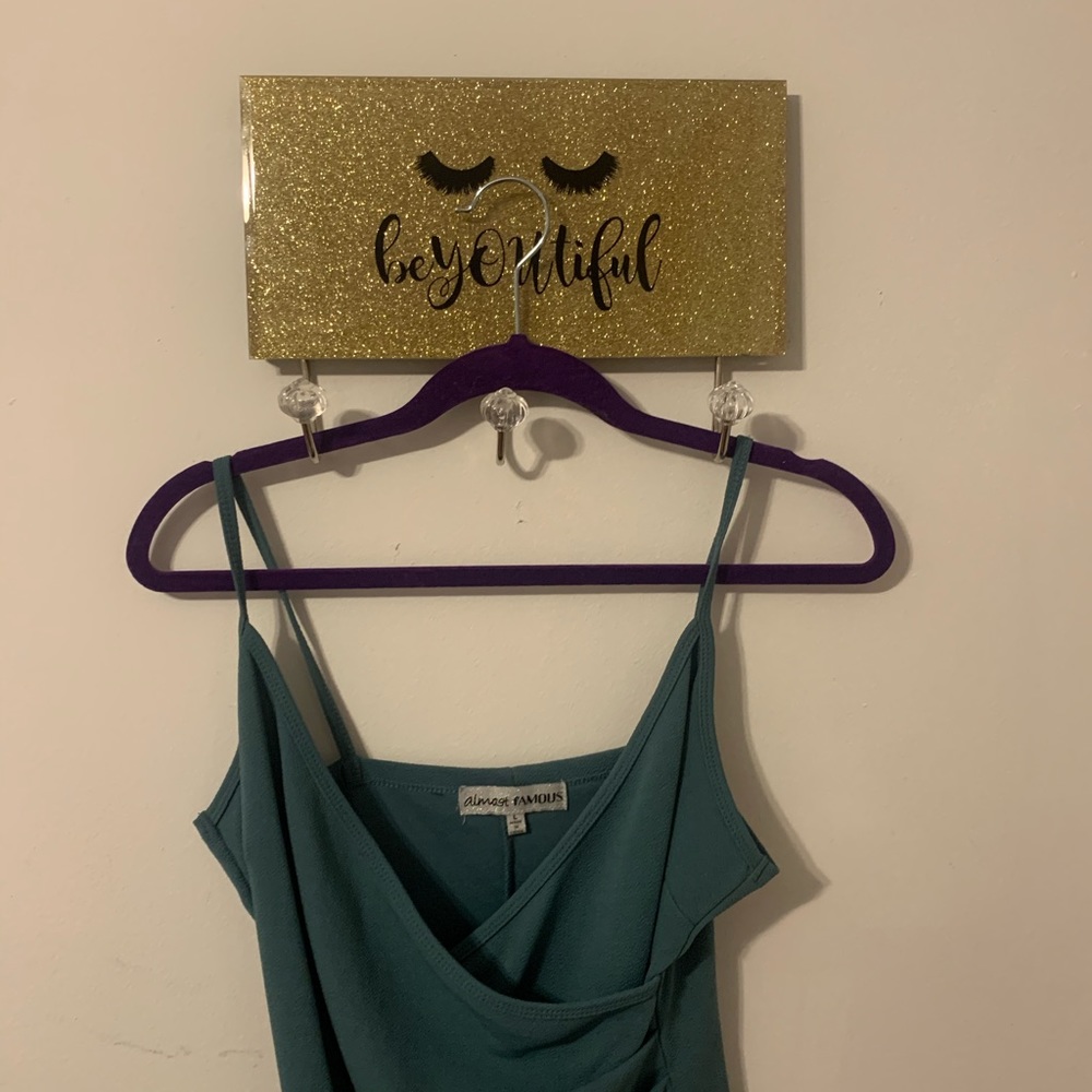 A blue dress cross cross top